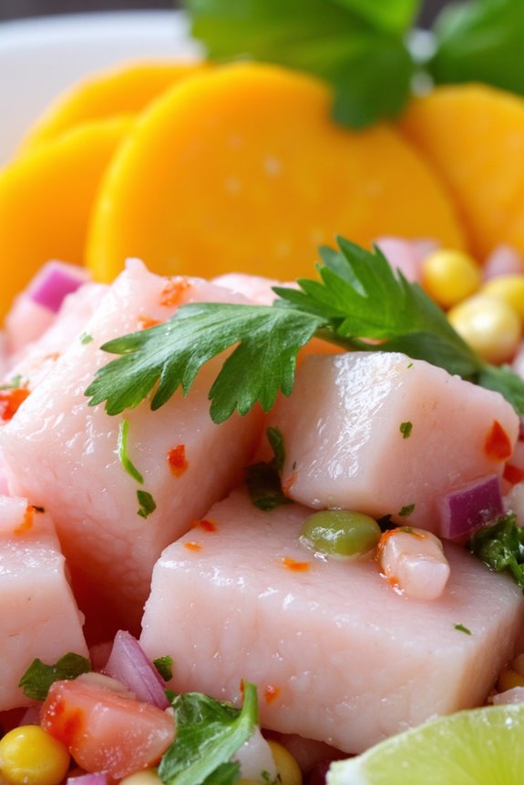 fresh fish marinated ceviche