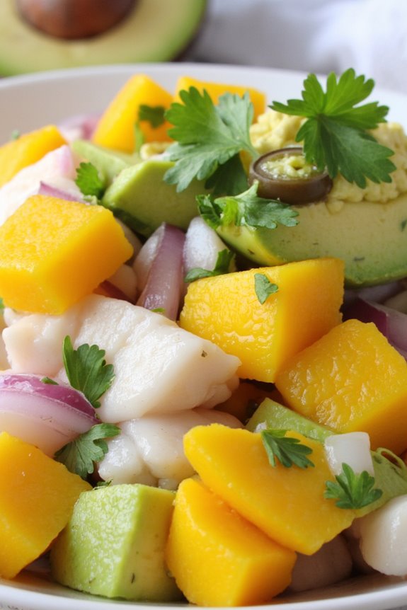 fresh mango avocado ceviche