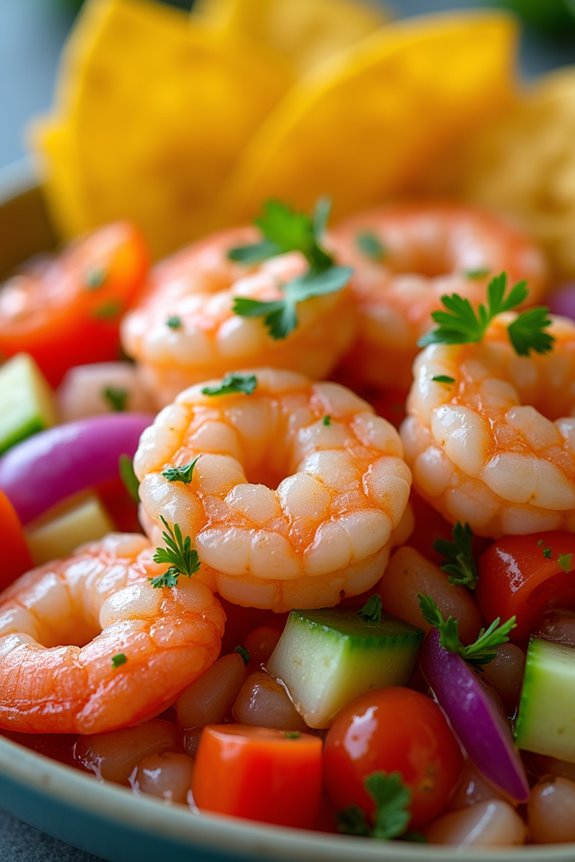fresh vibrant shrimp ceviche