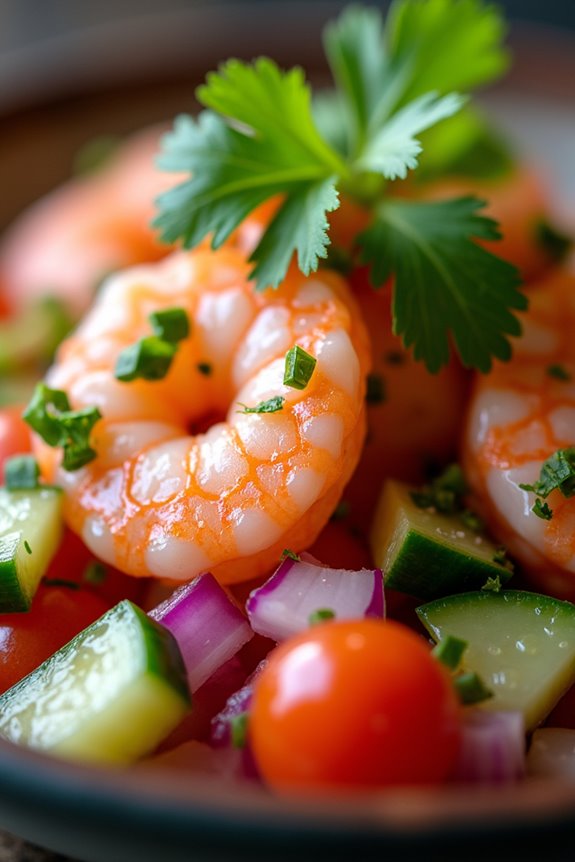 fresh vibrant shrimp ceviche