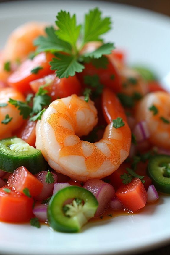 fresh vibrant shrimp ceviche