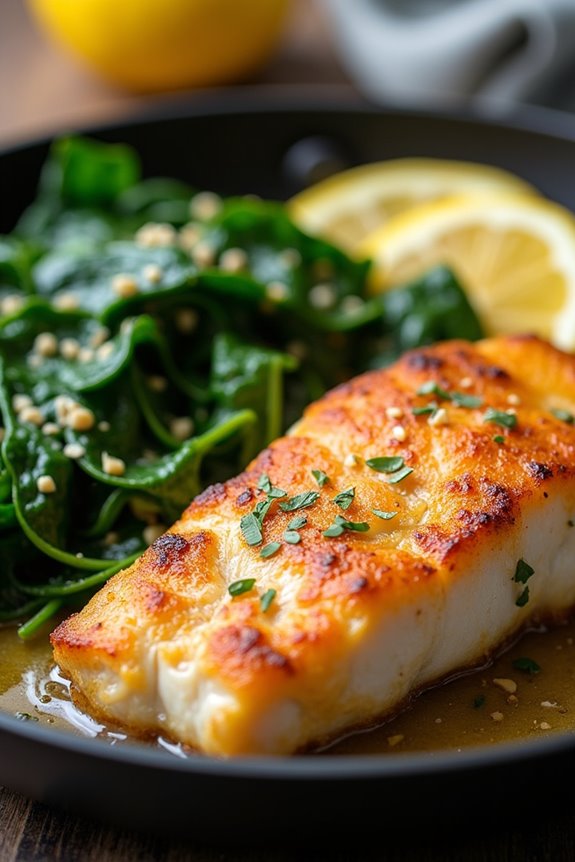 gourmet pan seared fish dish