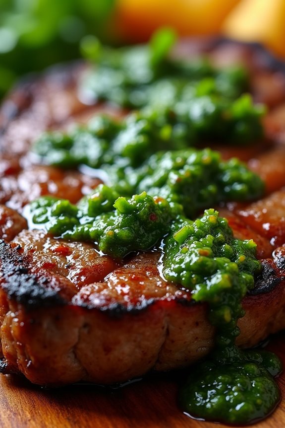 grilled beef with chimichurri