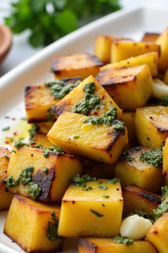 grilled cassava with chimichurri