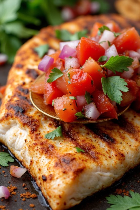 grilled fish with vibrant salsa