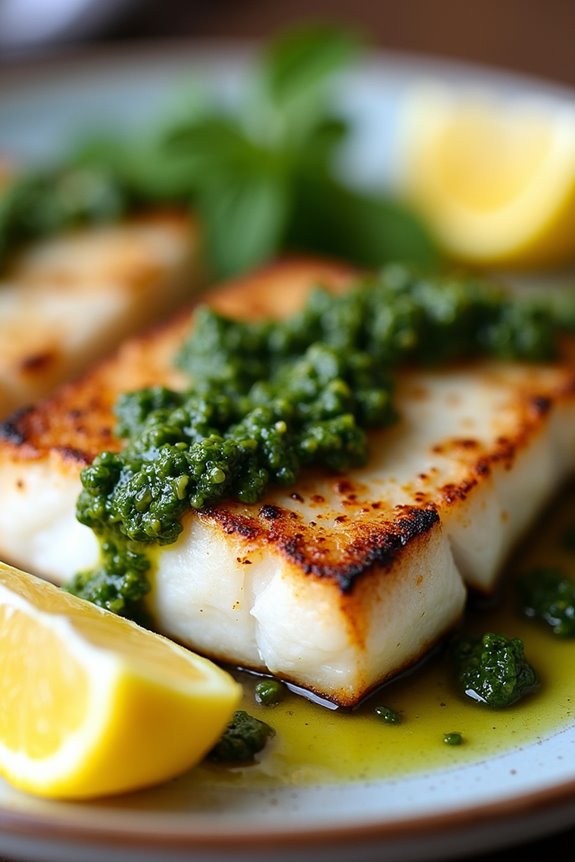 grilled hake with chimichurri