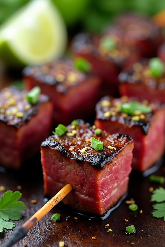 grilled marinated beef skewers