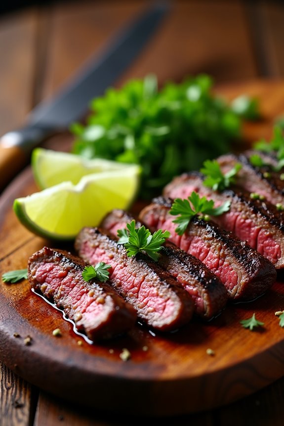 grilled marinated beef steak