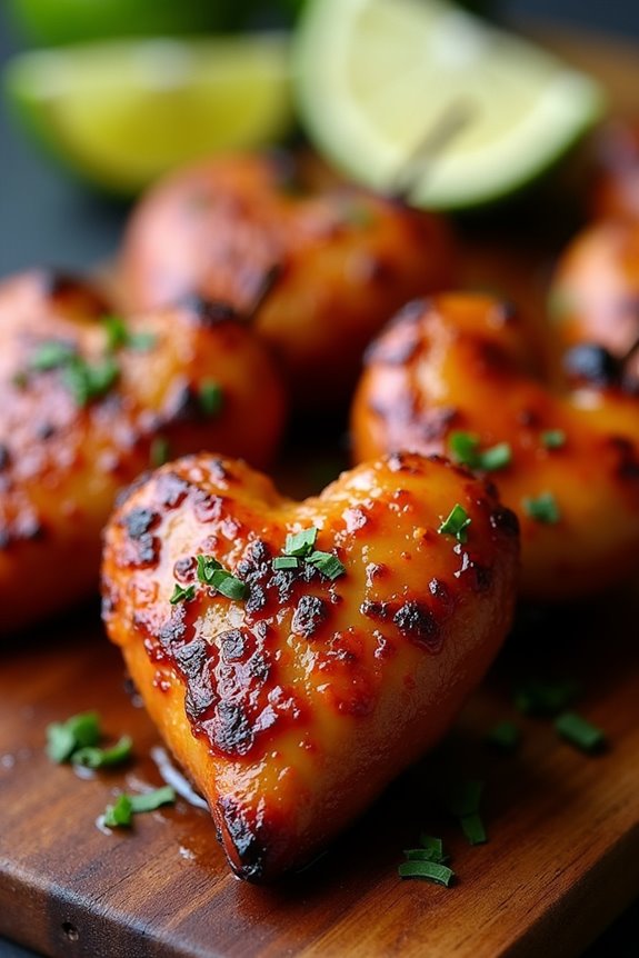 grilled marinated chicken hearts
