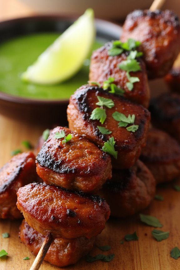 grilled marinated meat skewers