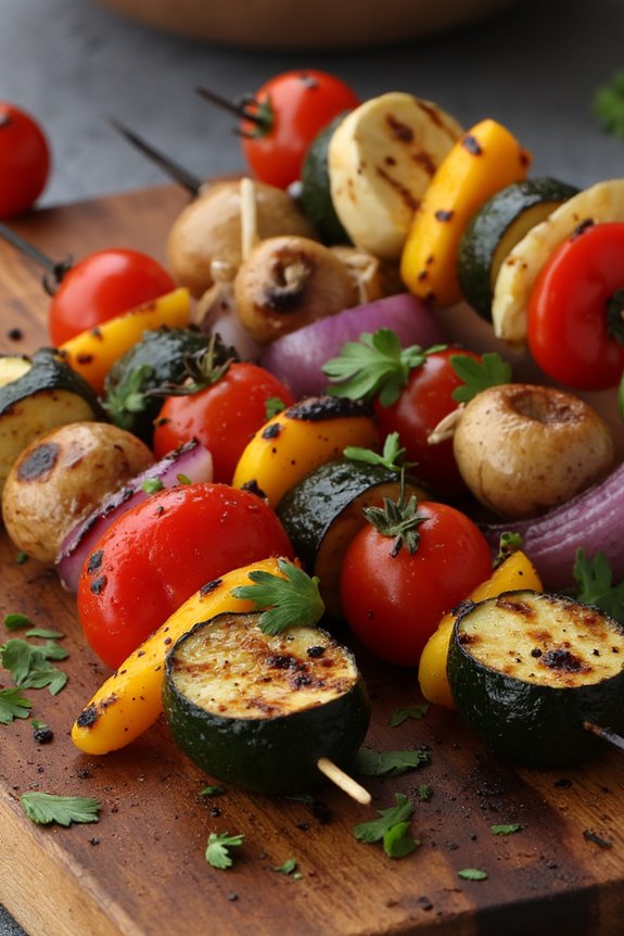 grilled marinated vegetable skewers