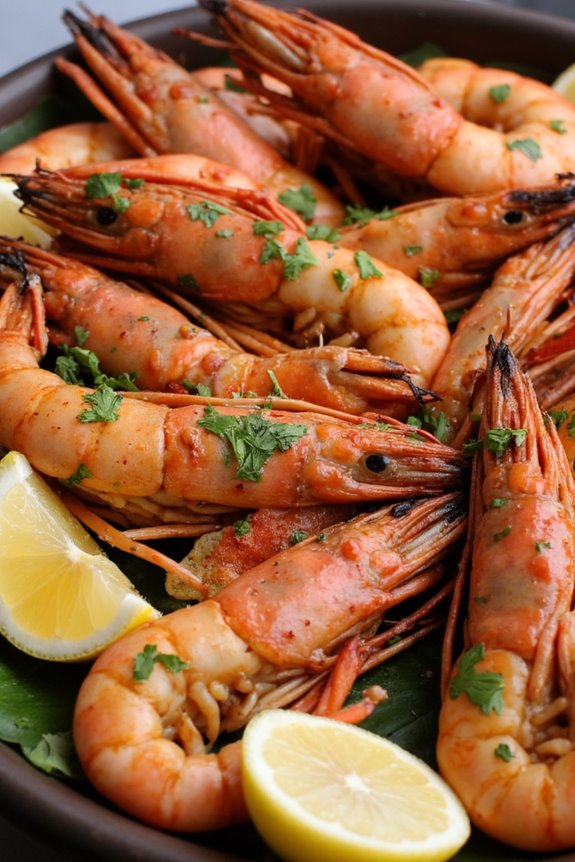 grilled prawns with marinade