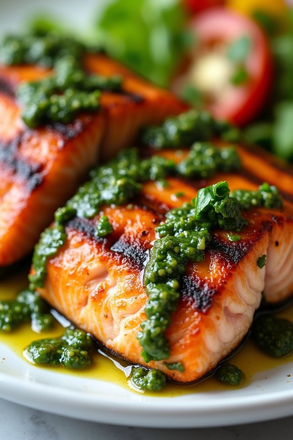 grilled salmon with chimichurri