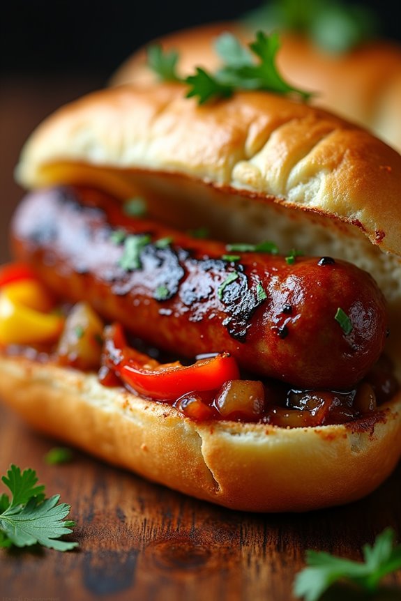 grilled sausage sandwich delight