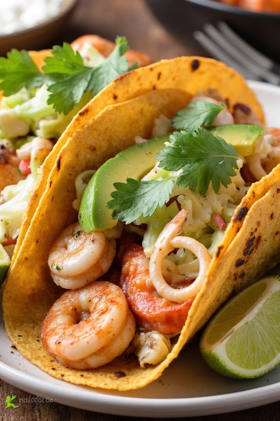 grilled seafood taco delight