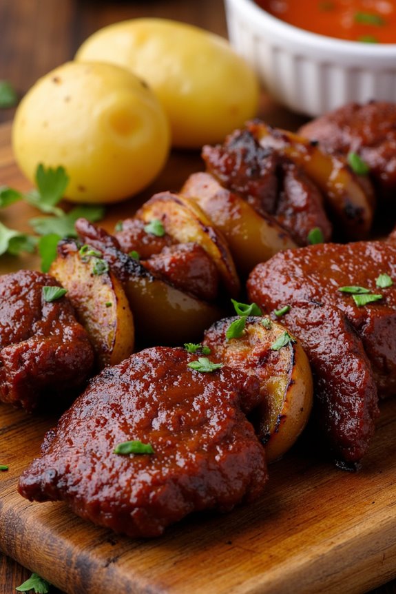 grilled skewered meat dish