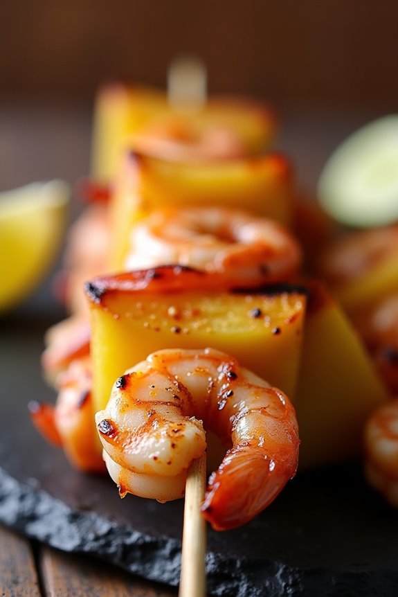 grilled spicy shrimp skewers