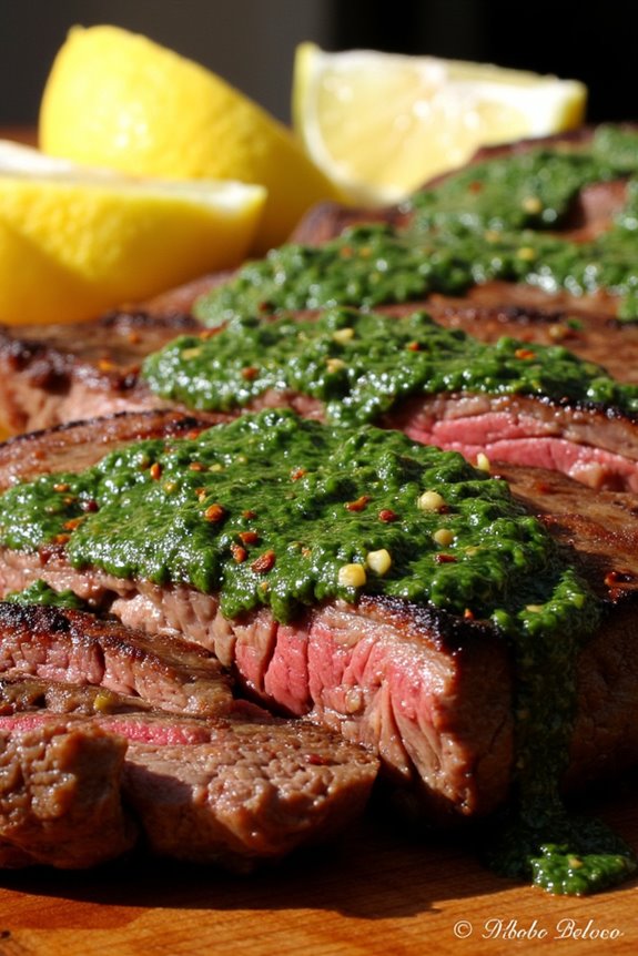grilled steak with chimichurri