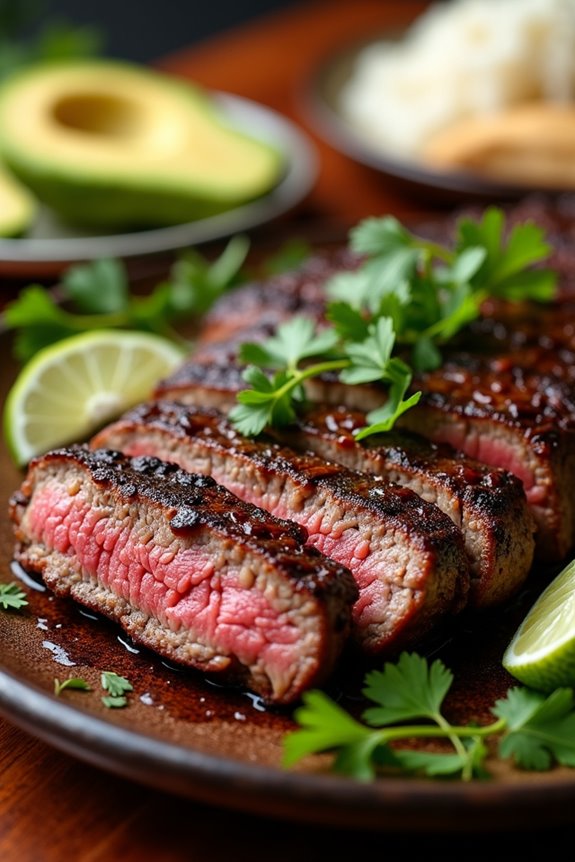 grilled steak with flavorful marinade