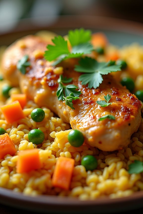 healthy arroz con pollo