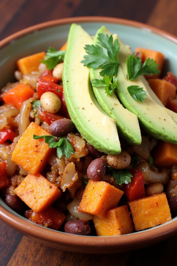 hearty bean and sweet potato