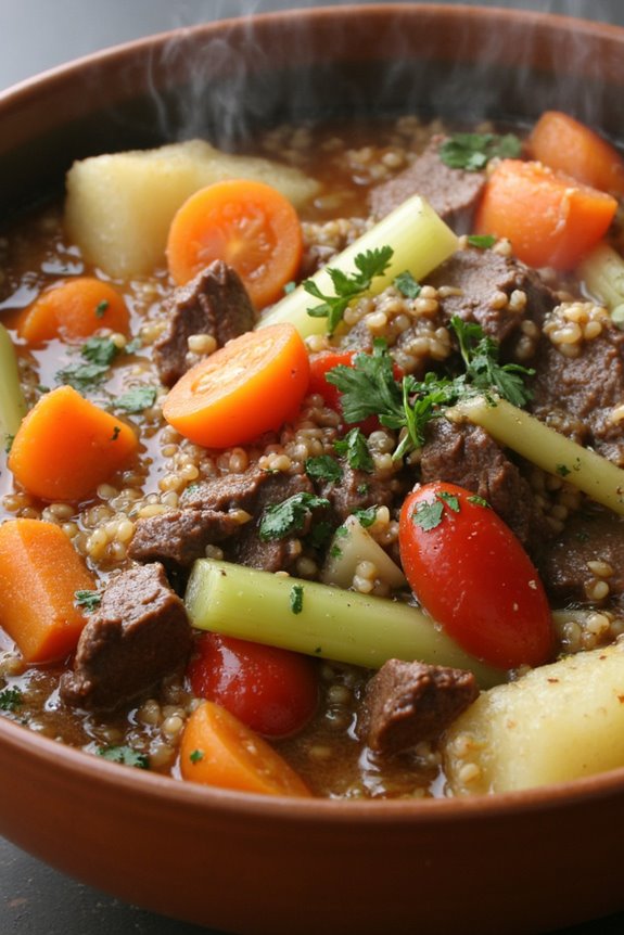 hearty beef quinoa stew