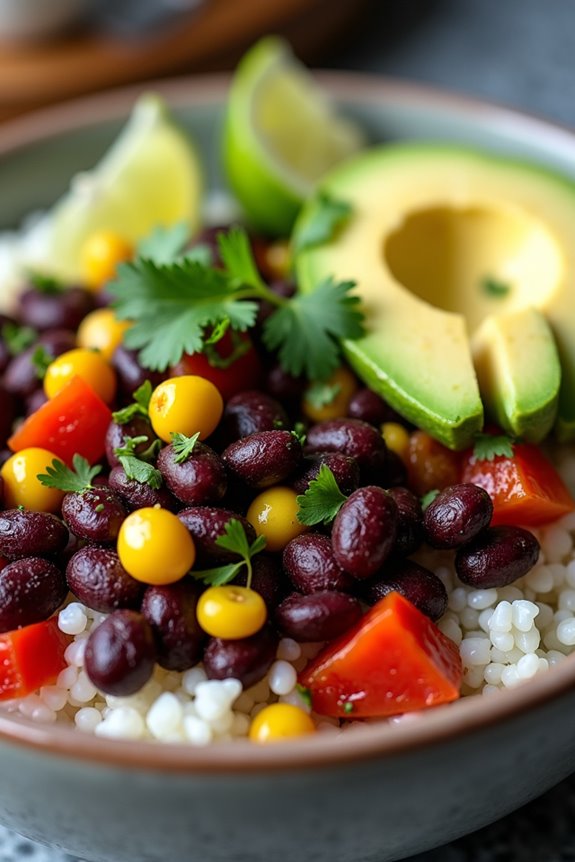 hearty brazilian black bean bowl