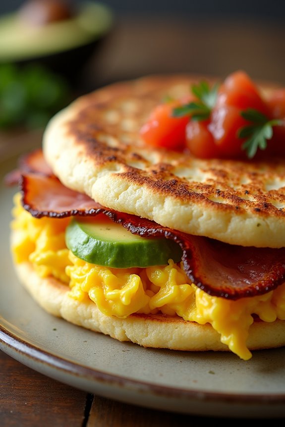 hearty breakfast arepas delight