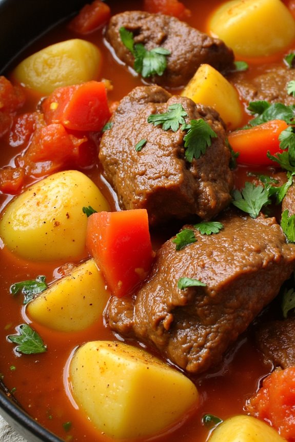 hearty cassava meat stew