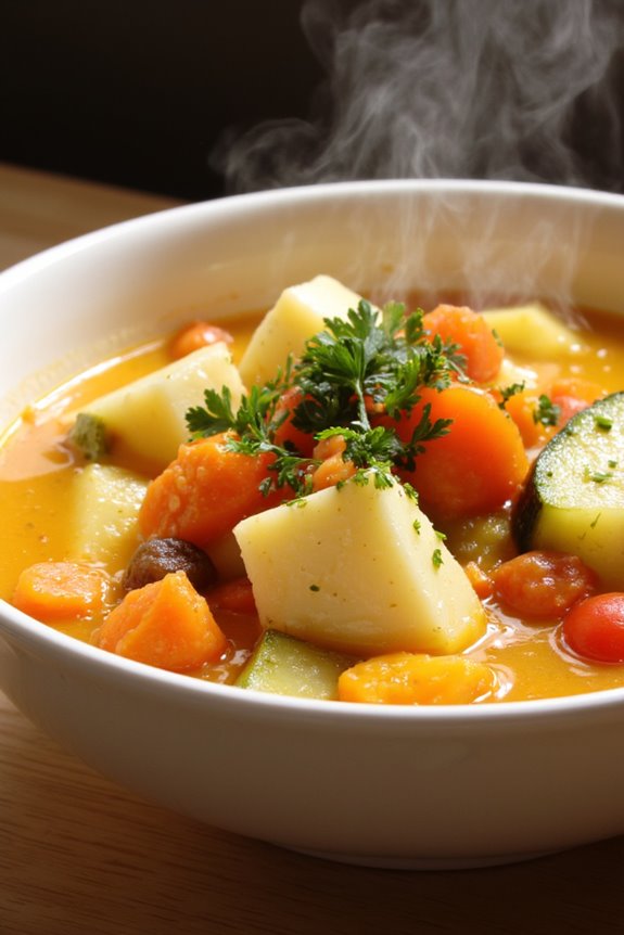 hearty cassava vegetable soup