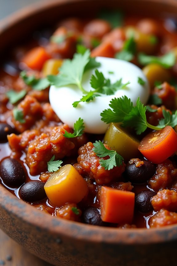 hearty chorizo black bean chili