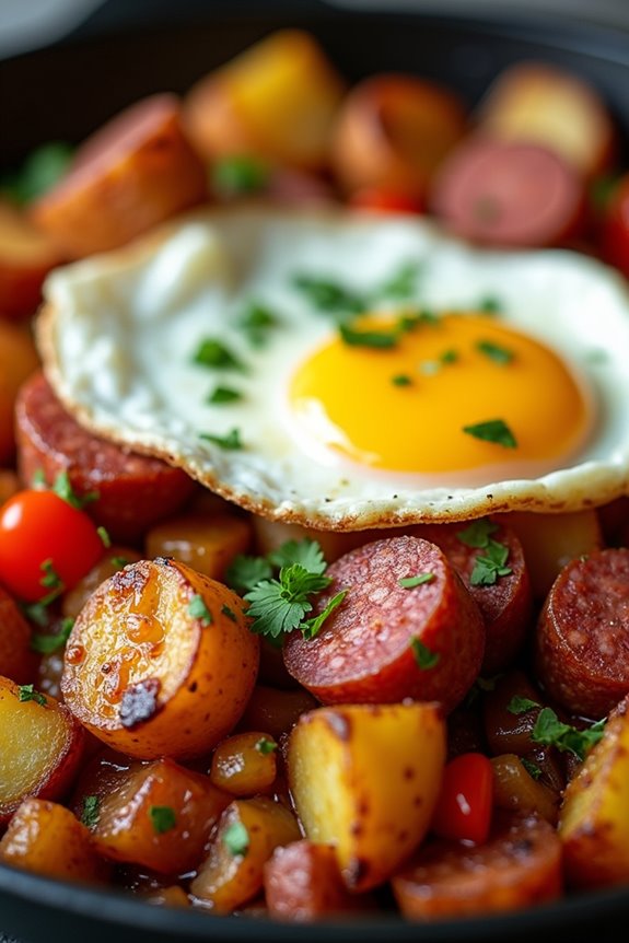 hearty chorizo potato hash