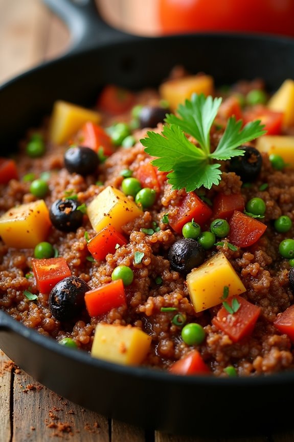 hearty colombian ground beef dish