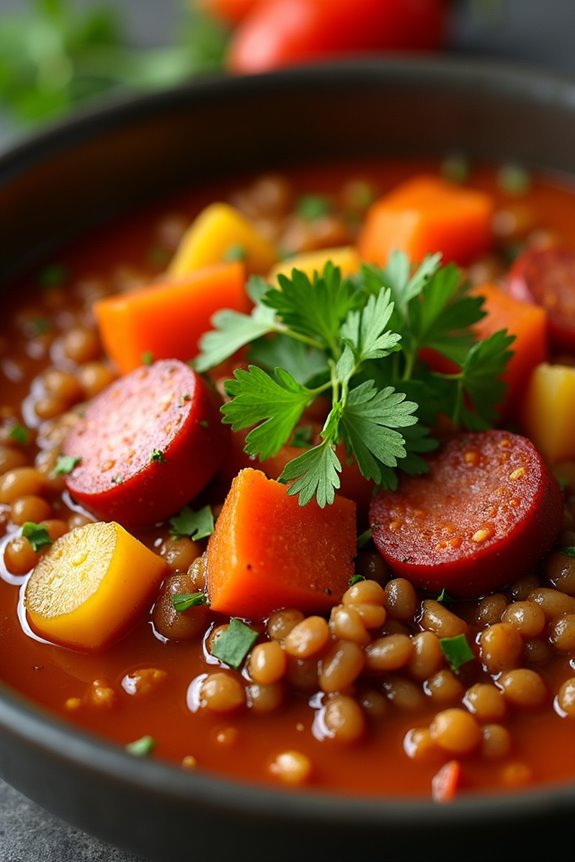 hearty colombian lentil stew