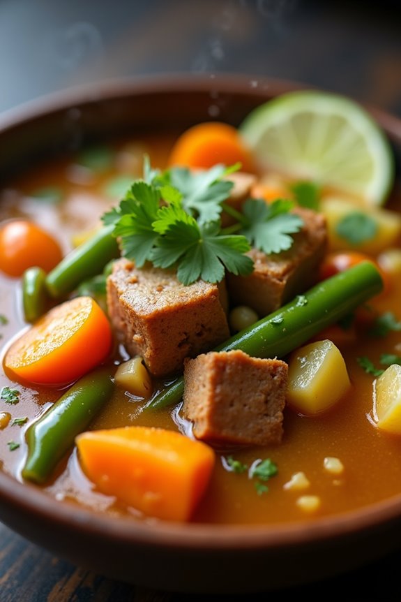 hearty colombian tripe soup