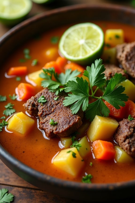 hearty colombian tripe soup