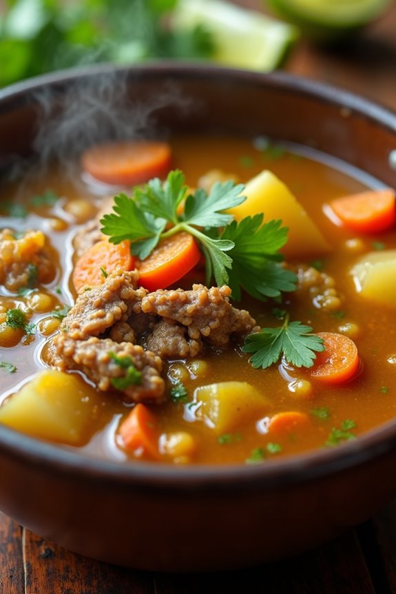hearty colombian tripe soup