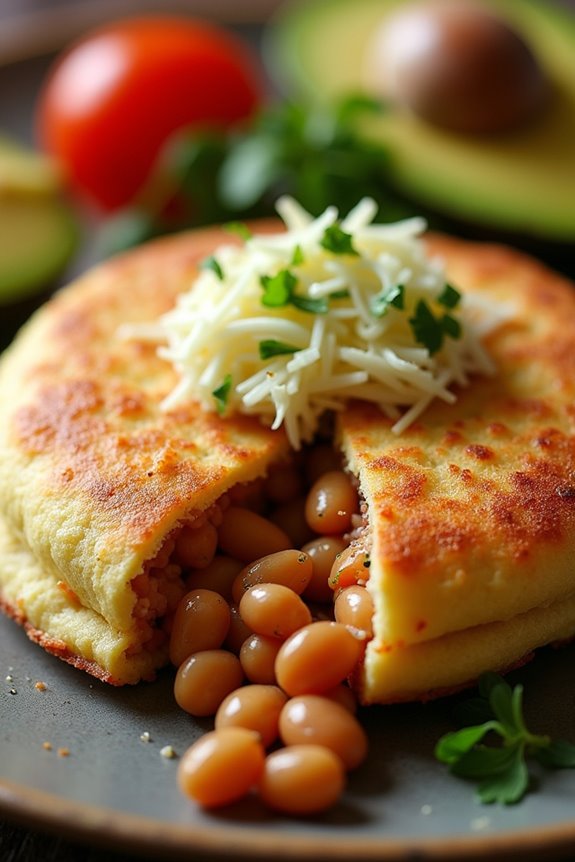 hearty customizable bean filled arepas