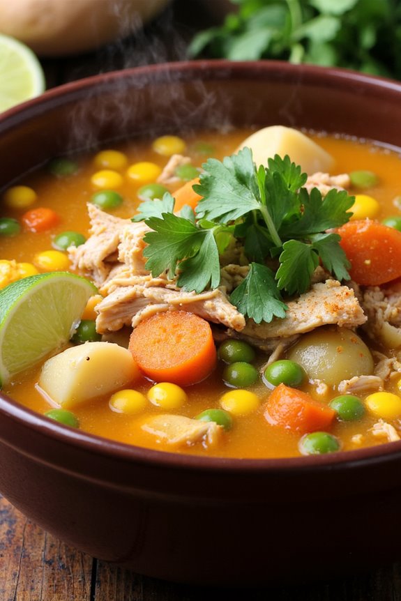 hearty flavorful chicken soup