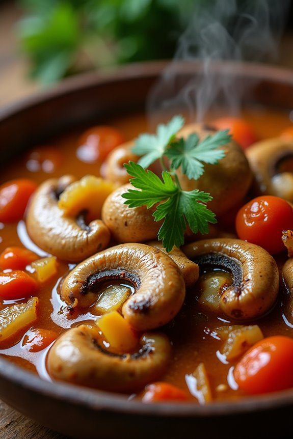 hearty garlic mushroom stew