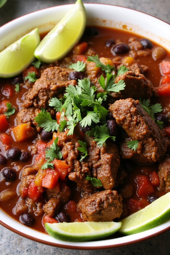 hearty lamb and black bean chili