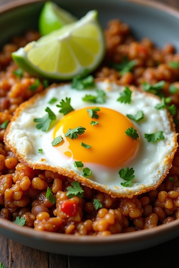 hearty lentil rice bowl