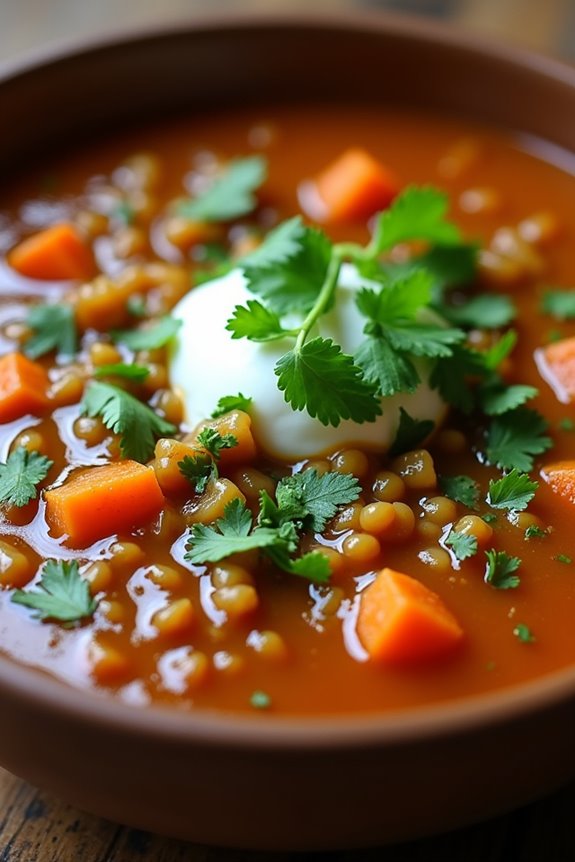 hearty nutritious lentil soup
