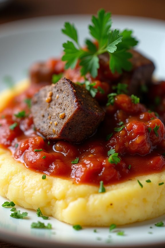 hearty oxtail ragu polenta