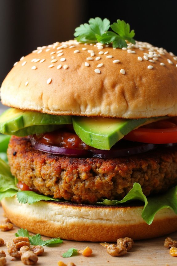 hearty peruvian lentil burgers
