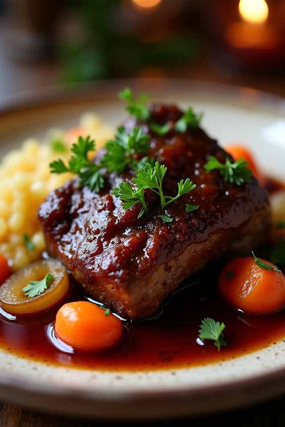 hearty red wine oxtail dish