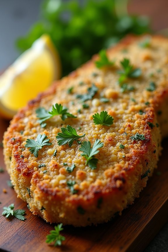herb crusted crispy pork chops
