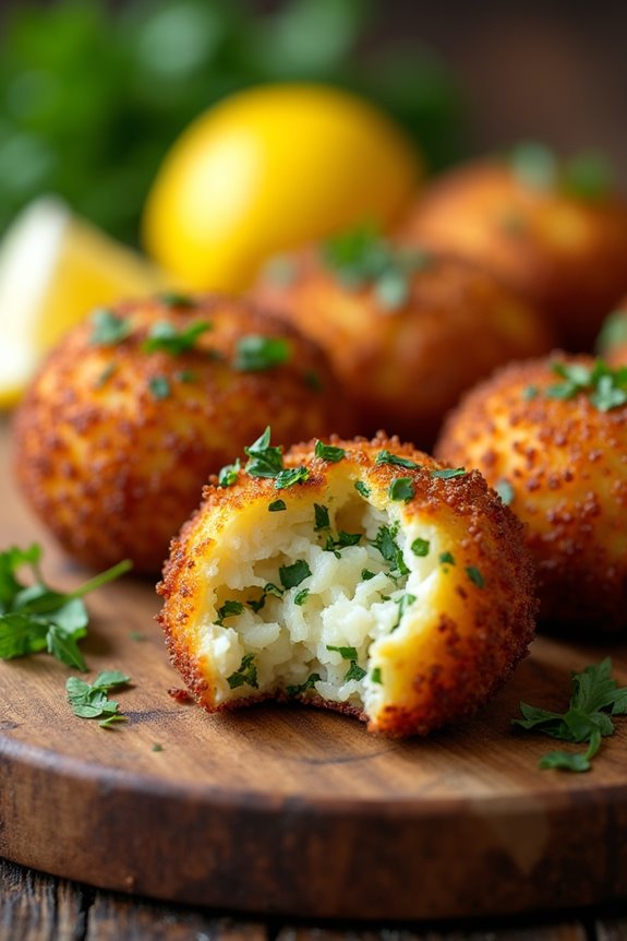 herb infused cod fritters