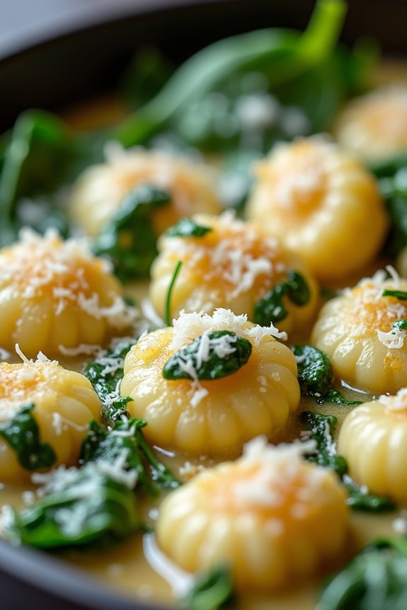 herb infused gnocchi with sauce