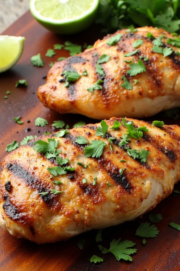 herb infused grilled chicken thighs